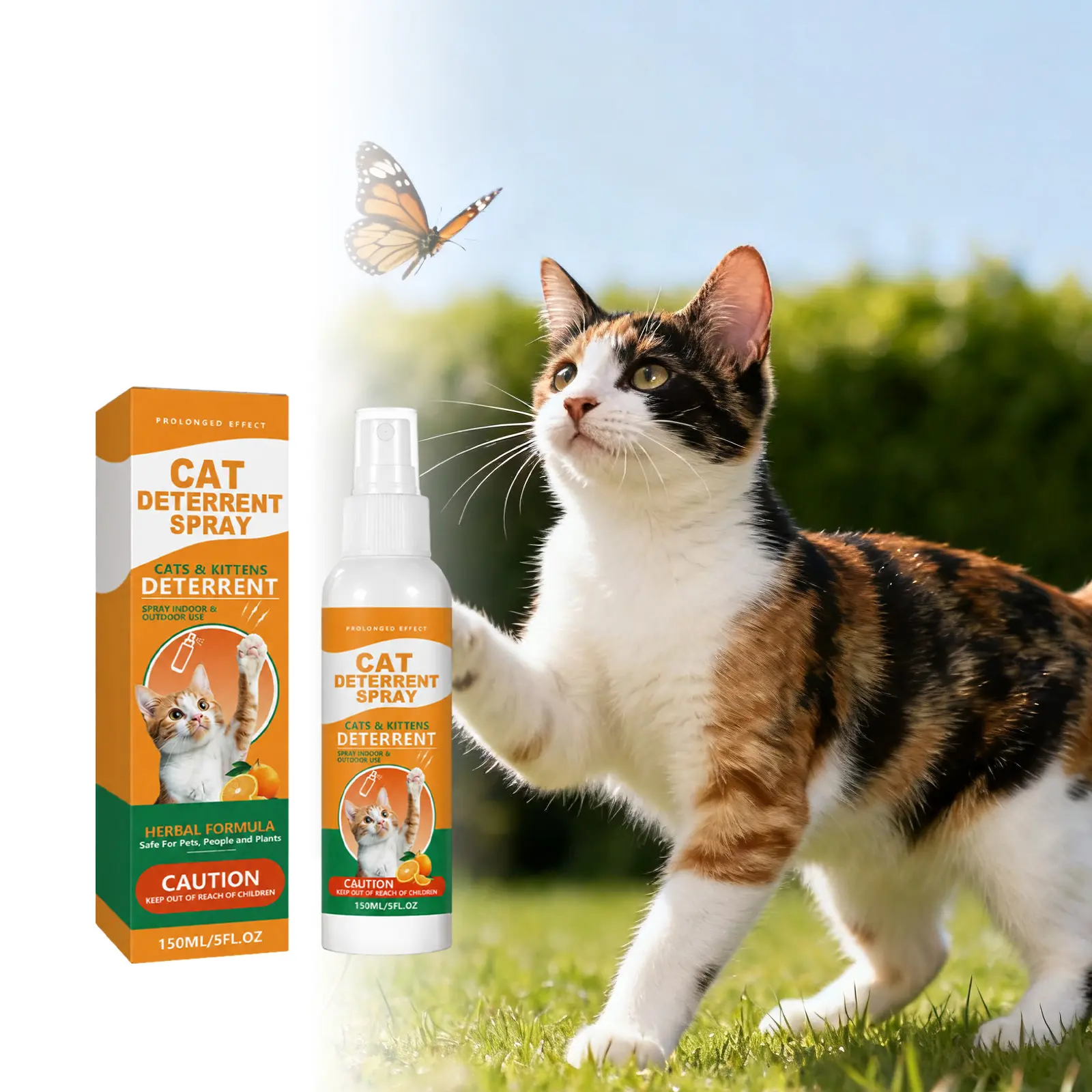 Outdoor Cat Repellent Spray - Safe Non-Toxic