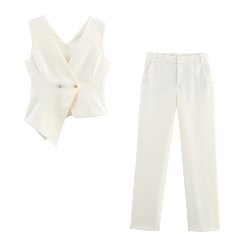 Women's Fashionable Asymmetric Sleeveless Vest Pants