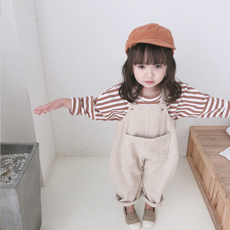 Title 10, Girls Korean Childrens Clothing Corduroy Strap...