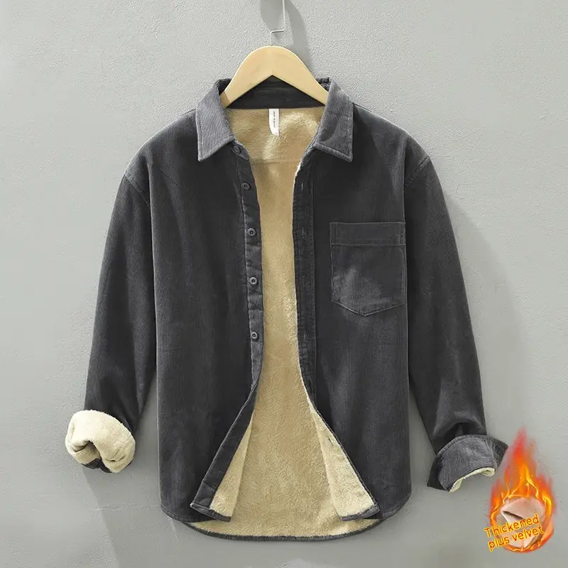 Fleece-lined Trendy Loose All-matching Top Male