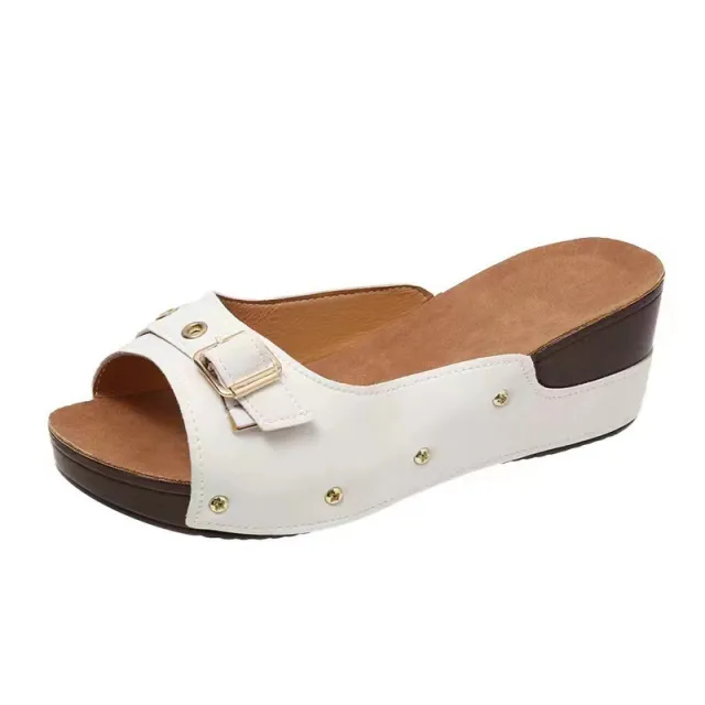 Spring And Summer New Plus Size Flip flops Wedge Sandals White - Shop at LoveMi
