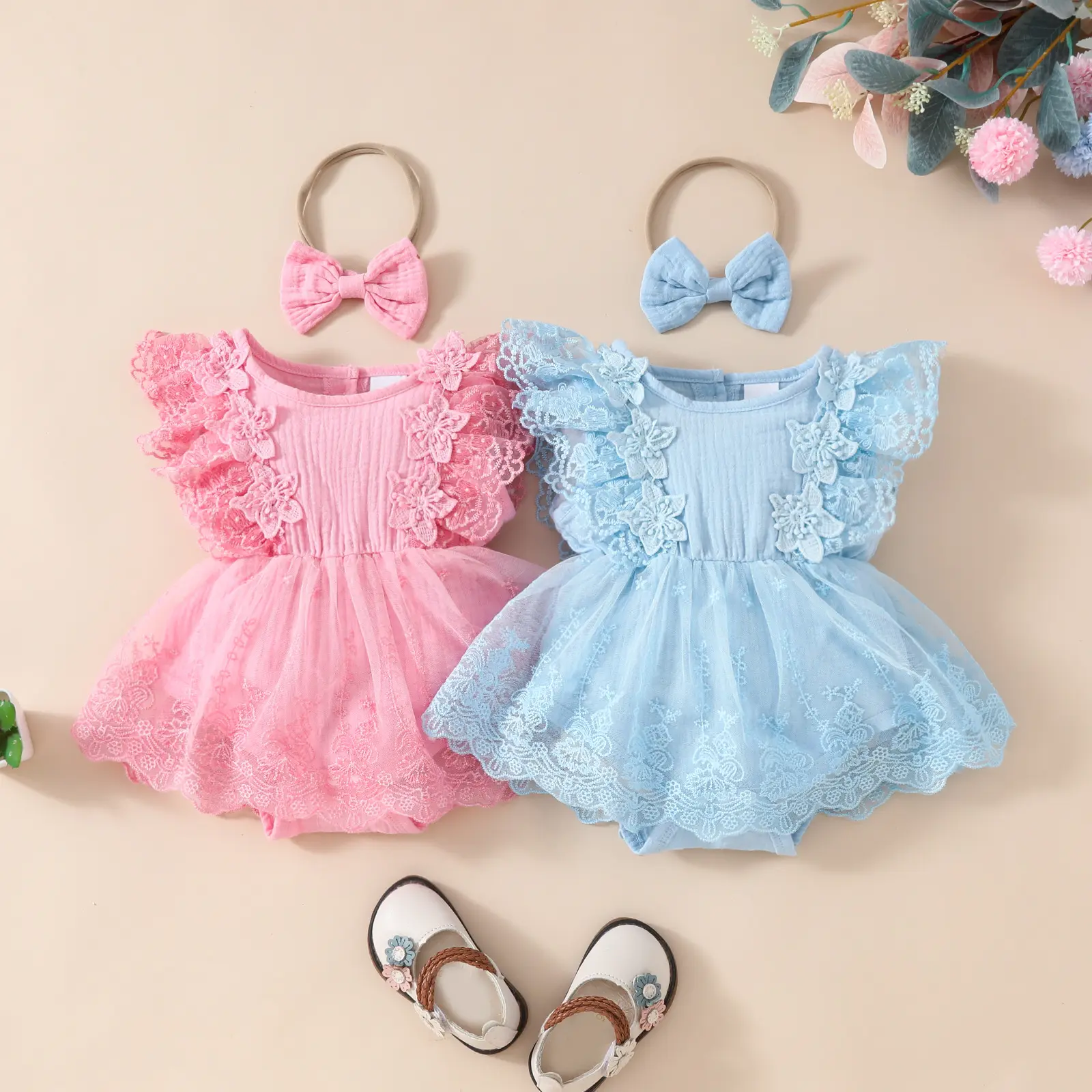 Summer Baby Girl Sweet Sleeveless Lace Triangle