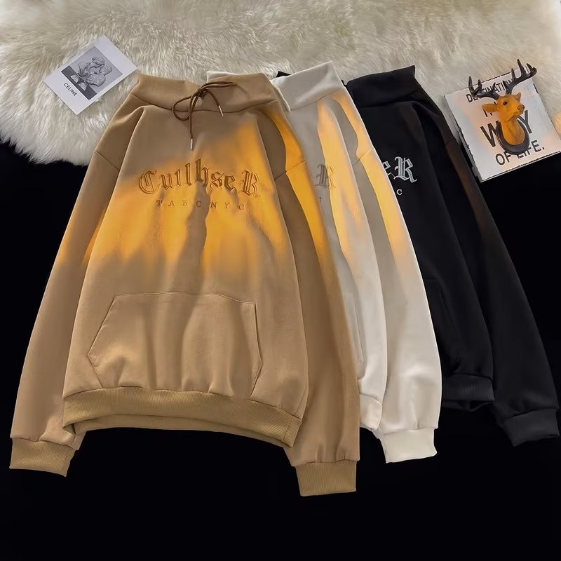 Premium Letter-Embroidered Hoodie For Men Versatile And Perfect For Couples