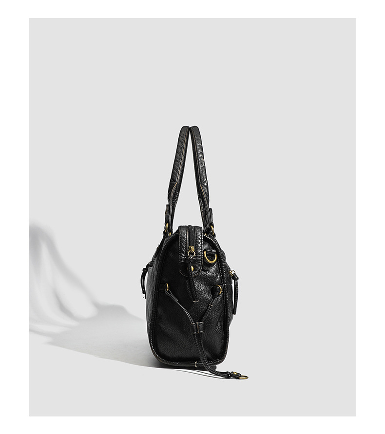 Women's Vintage French Style Soft Square Crossbody Bag — detail view 6