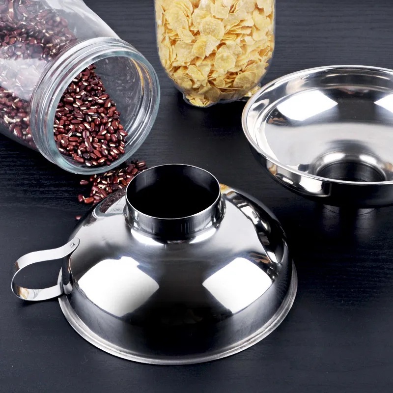 Wide Mouth Stainless Steel Funnel Thickened Large Diameter Wine Spoon