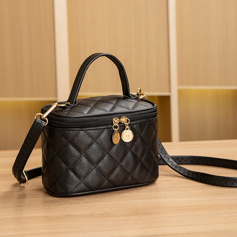 Portable Bucket Bag Crossbody Large Capacity - Black