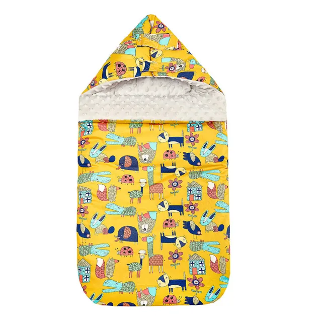 Baby's Cotton Anti startle Autumn And Winter Thickening Dual use Beanie Blanket Sleeping Bag Yellow Zootopia - Shop at LoveMi