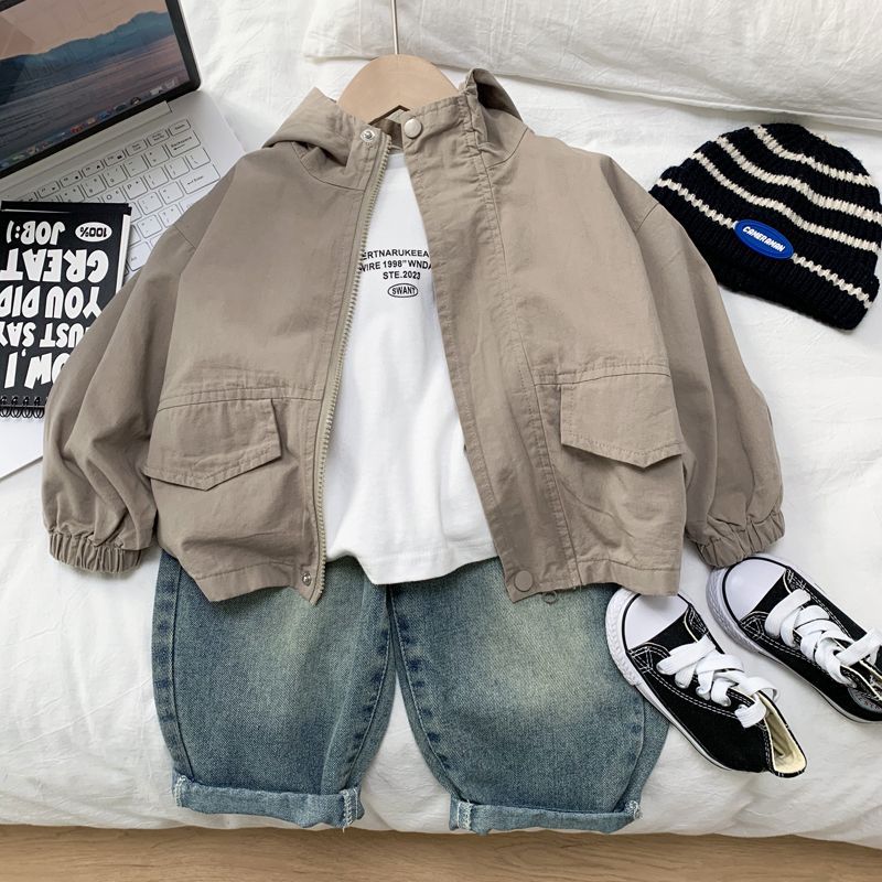 Boys' Korean-style Fashionable Hooded Trench Coat — foto 3