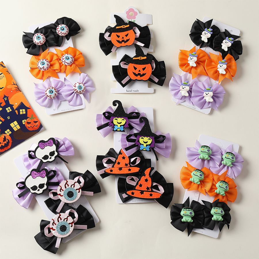 Pumpkin Bow Hair Clip