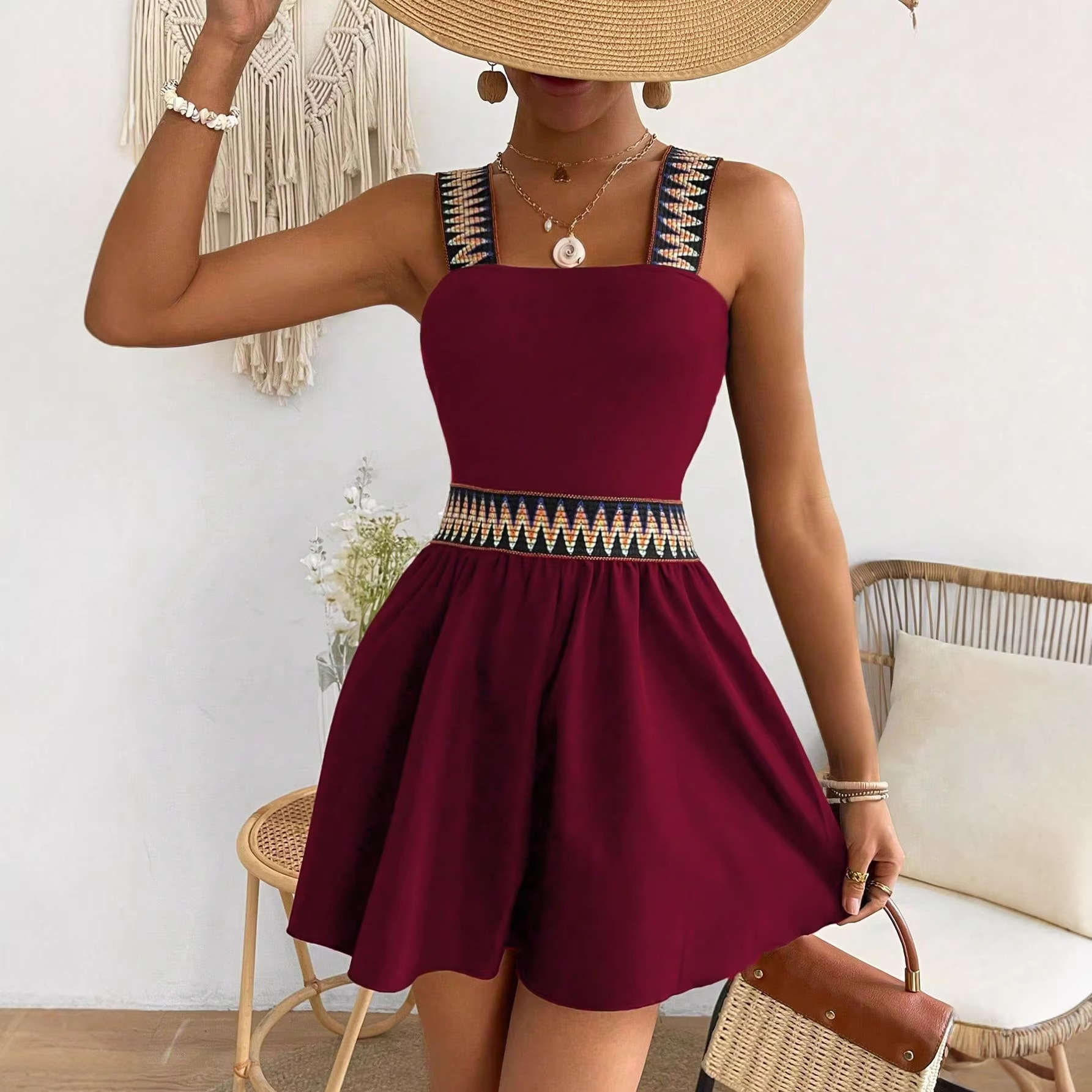 Casual Wide-Leg Sleeveless Jumpsuit with Elastic Waist