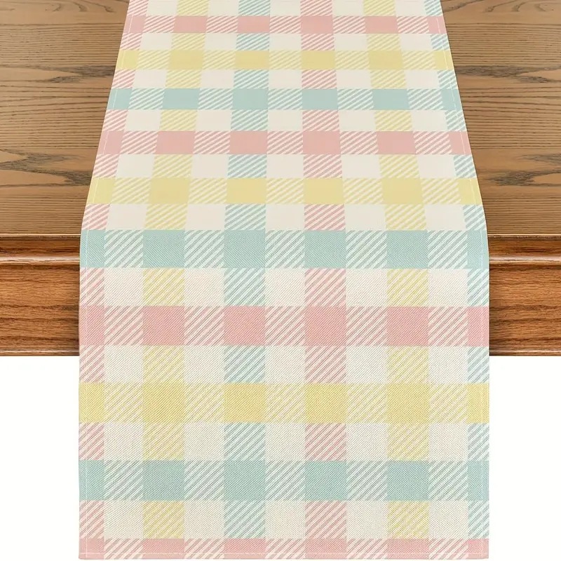 Easter Table Runner Rabbit Egg Decoration Linen Printing Table Cloth - Picture 13 of 32