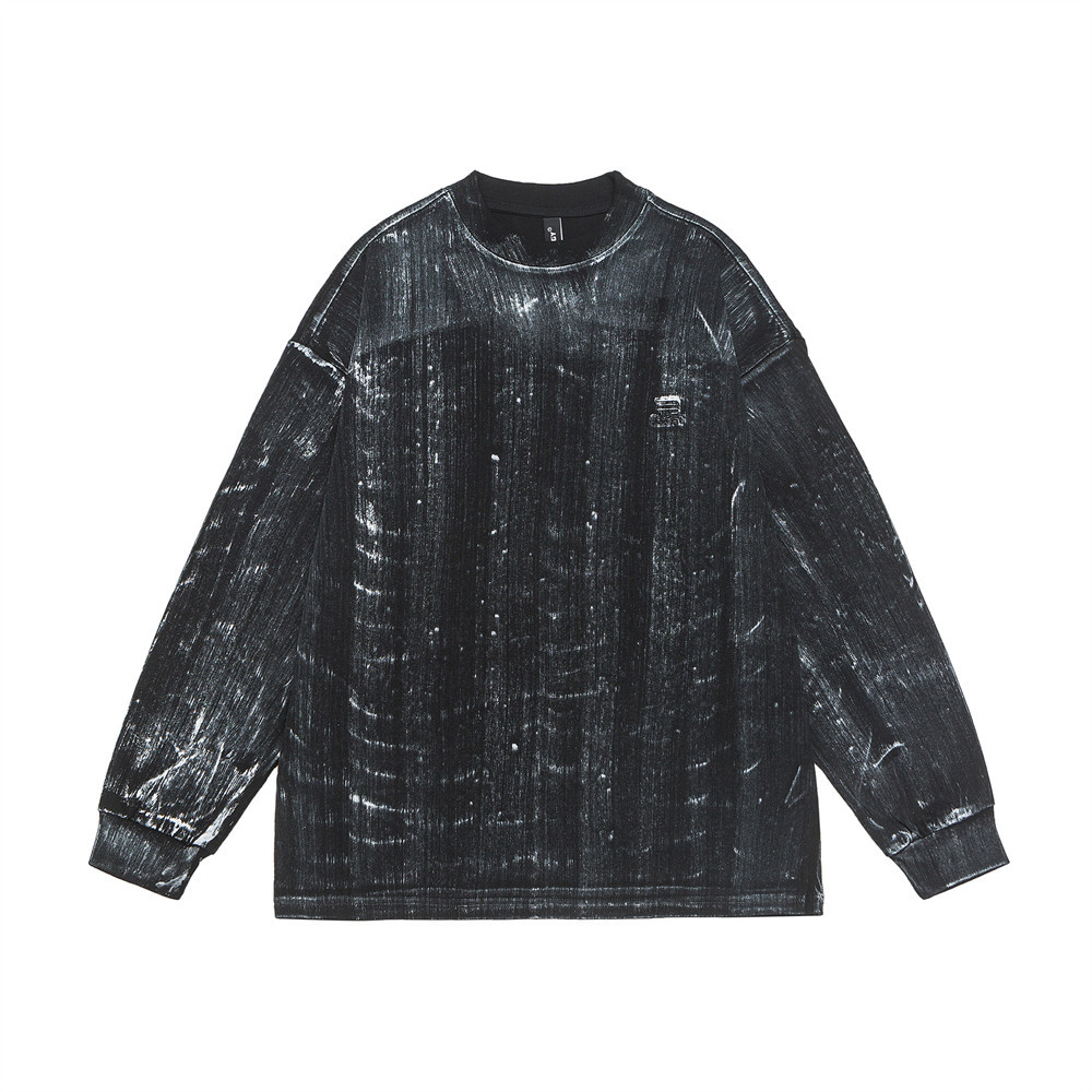 Waste Soil Splash Ink Painting Casual Long Sleeve T-shirt Men