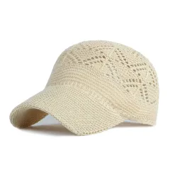 Women's Spring And Summer Outdoor Sun Protection Hollow Out Breathable Sun Hat - Light Khaki - View 1