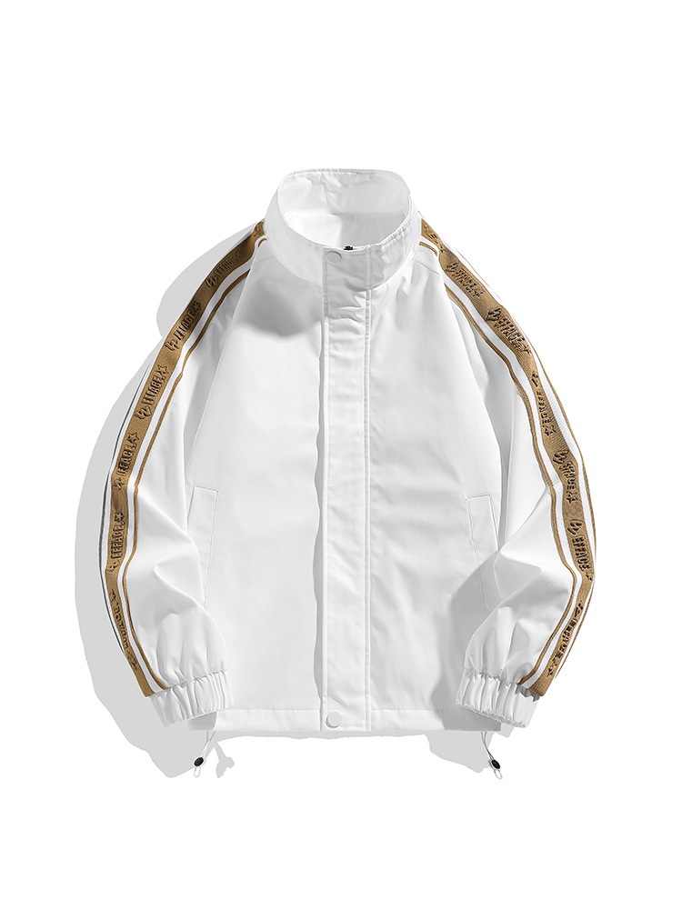 Men's Fashion Casual Embroidered Striped Slim Jacket