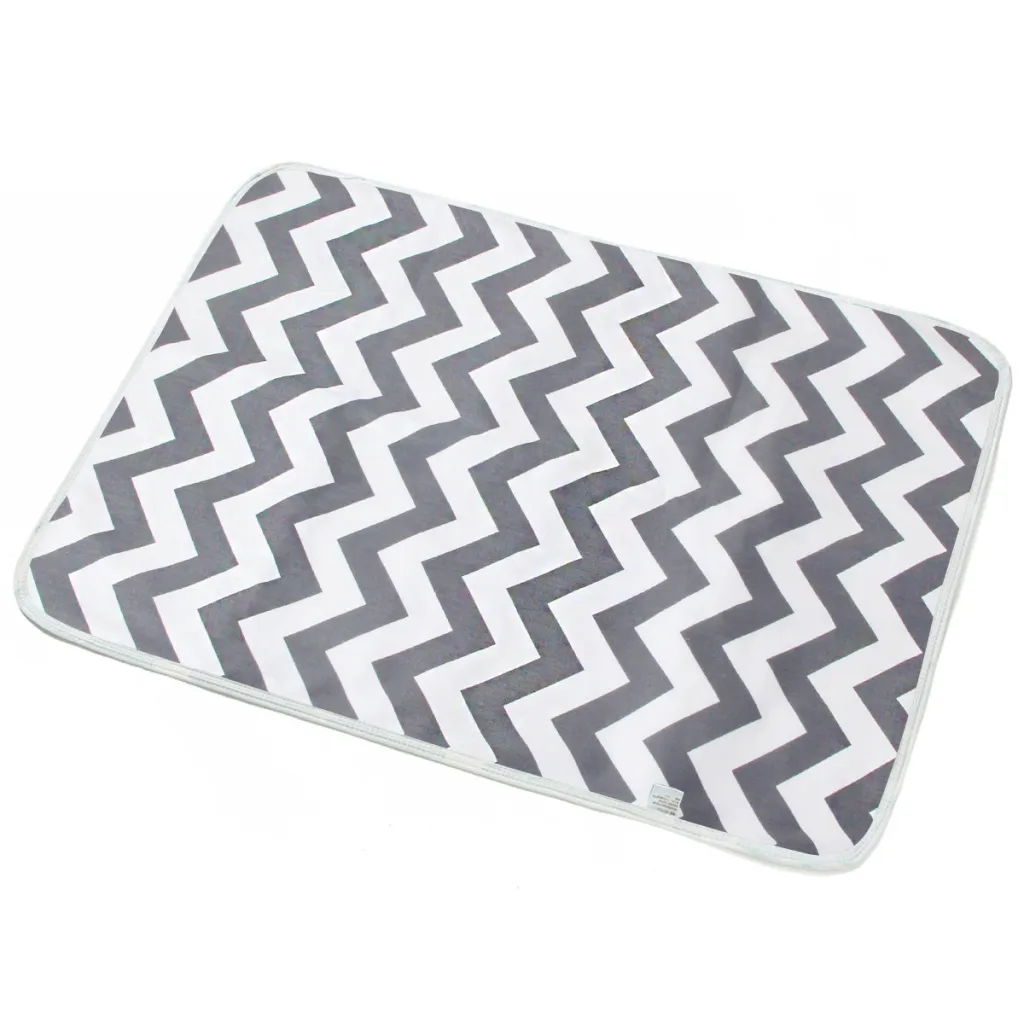 Breathable Cotton Cartoon Waterproof Insulation Pad - Grey Wave
