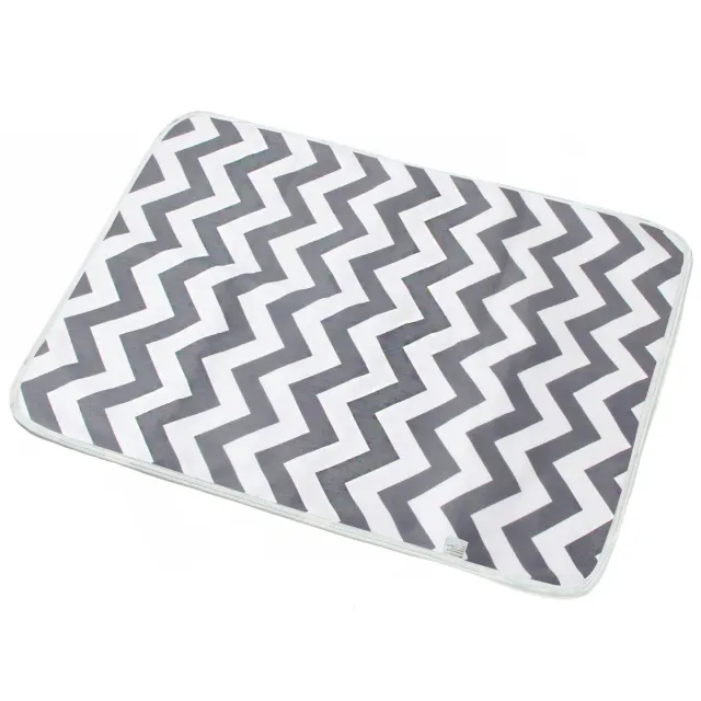 Breathable Cotton Cartoon Waterproof Insulation Pad Gray Wave - Shop at LoveMi
