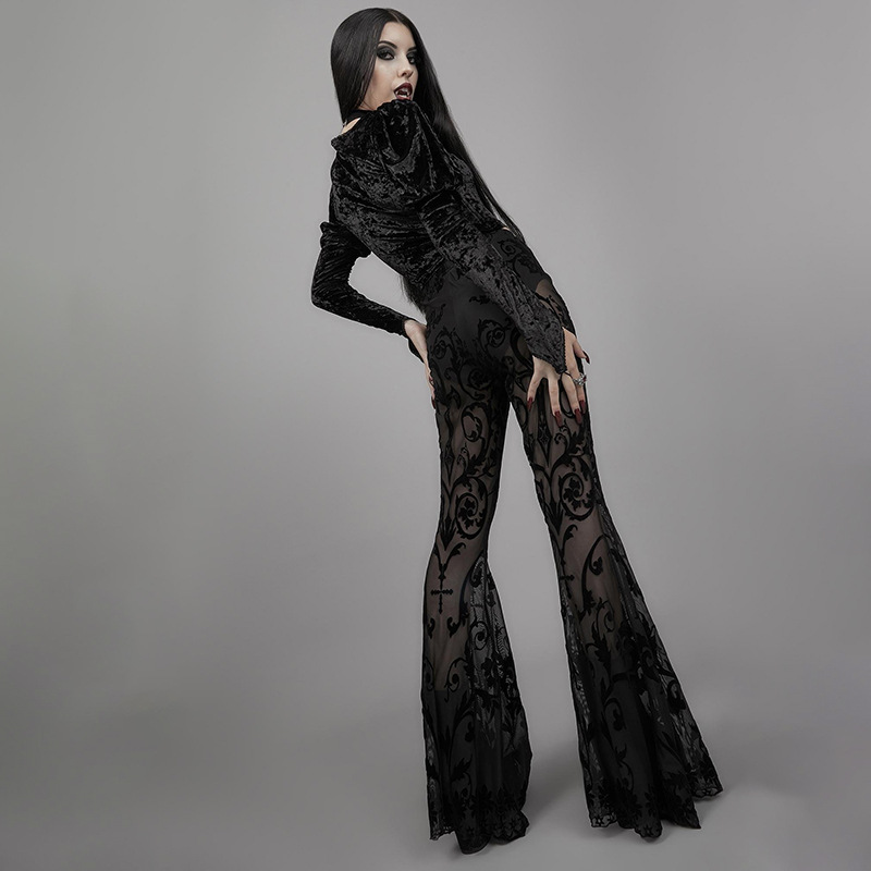 Title 6, Boho-Style Damen-Schlaghose mit transparentem D...