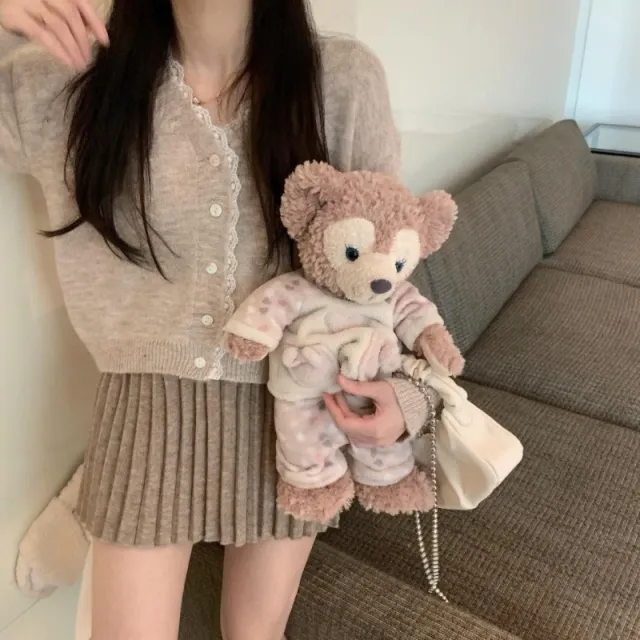 Autumn Short Sweater Women's Design Sense Lace Cardigan Coat Greige S - Shop at LoveMi