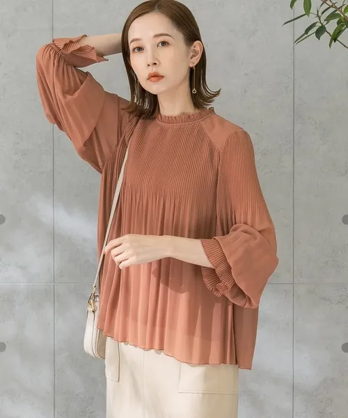 Women's Chiffon Shirt Loose All matching T shirt Leather Pink - Shop at LoveMi