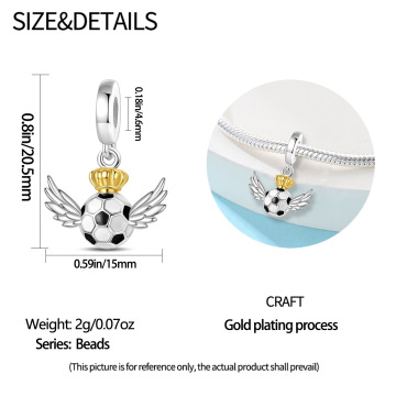 Football DIY Bead Pendant Bracelet Accessories
