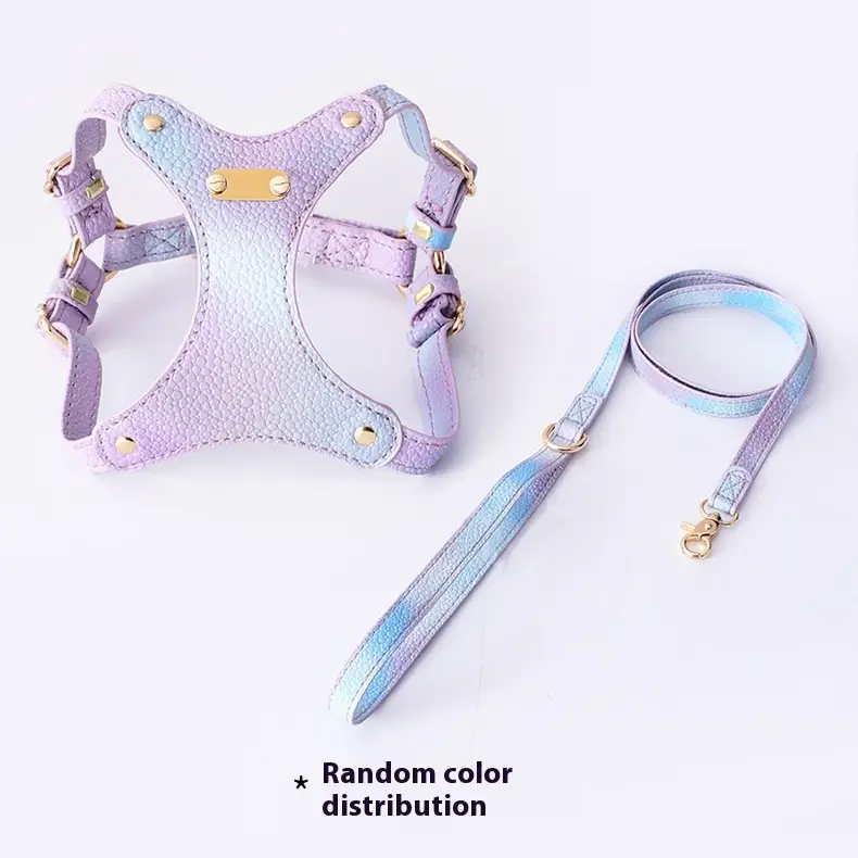 Colorful Leather Cat Strap Pulling Rope