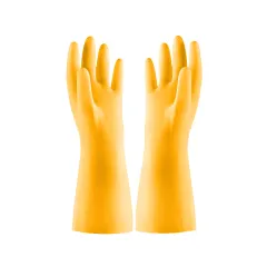 Thickened Rubber Band Dishwashing Gloves Household - Yellow - View 1