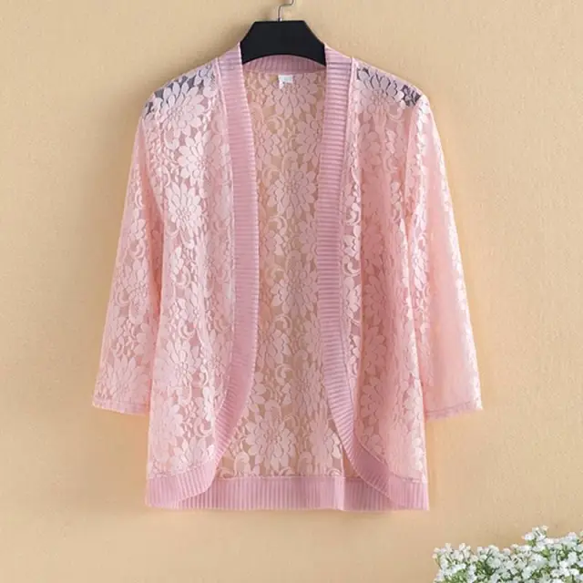 Sun Protection Clothing Lace Thin Coat Women's Top Pink - Shop at LoveMi