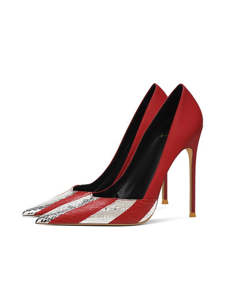 Women's Snake-Print Pointed-Toe Stiletto Heels — detail view 7
