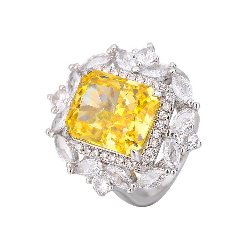 Ice Flower Cut Yellow Diamond Jewelry 3