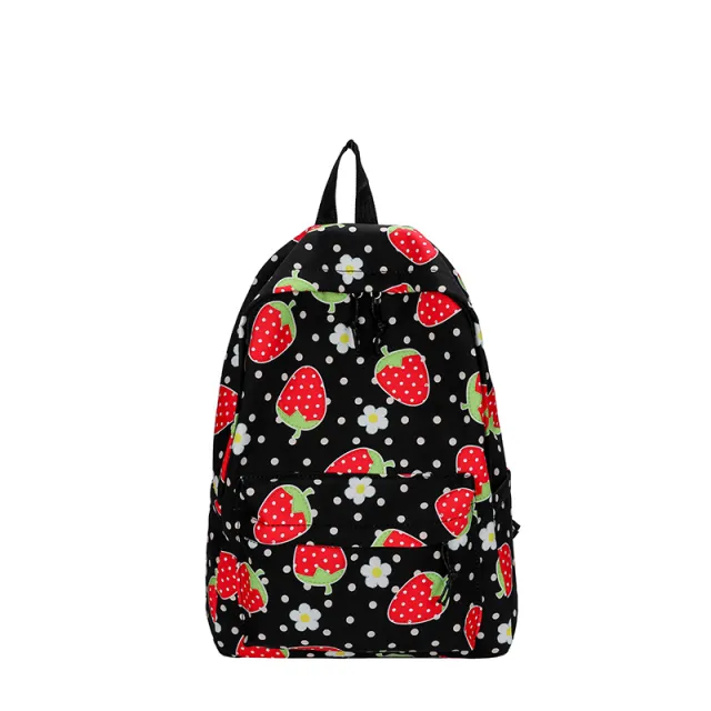 Fashion Canvas Backpack Cartoon Girl Cute Large Capacity Casual All match Backpack Black - Shop at LoveMi