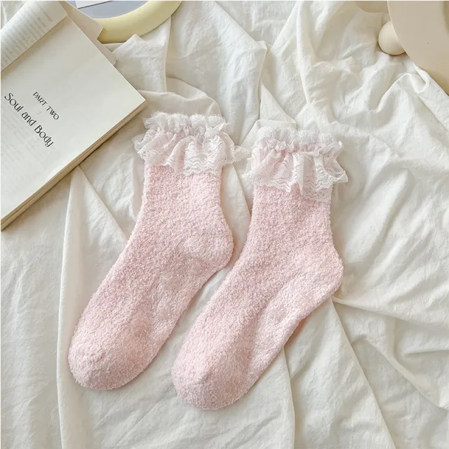 Thickened Warm Floor Socks Women Pink - Shop at LoveMi