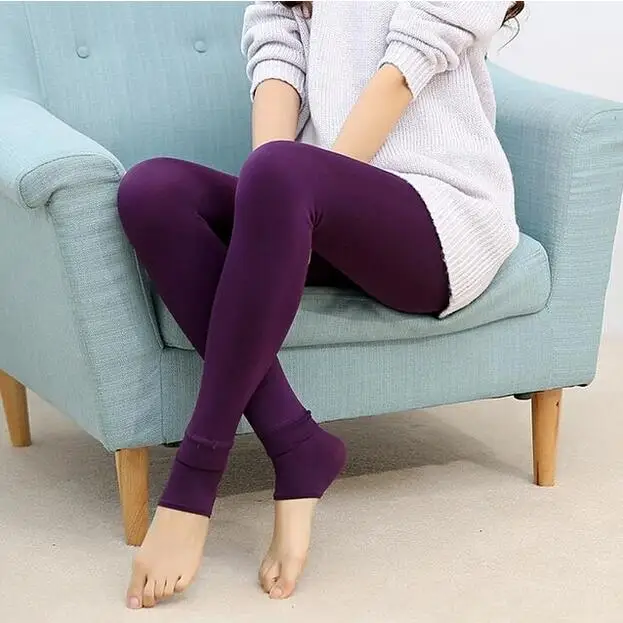 Title 28, Leggings spessi in velluto plus size, caldi e c...