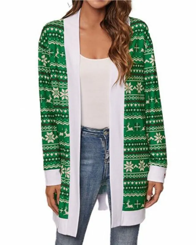 Women's Jacket Loose Printed Ethnic Style Knitted Cardigan G43Z1012 - Shop at LoveMi