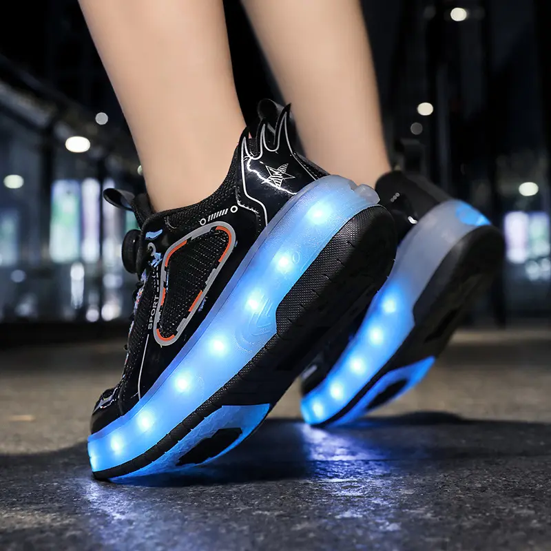 Mesh Double Wheel Heelys Children's Luminous Charging