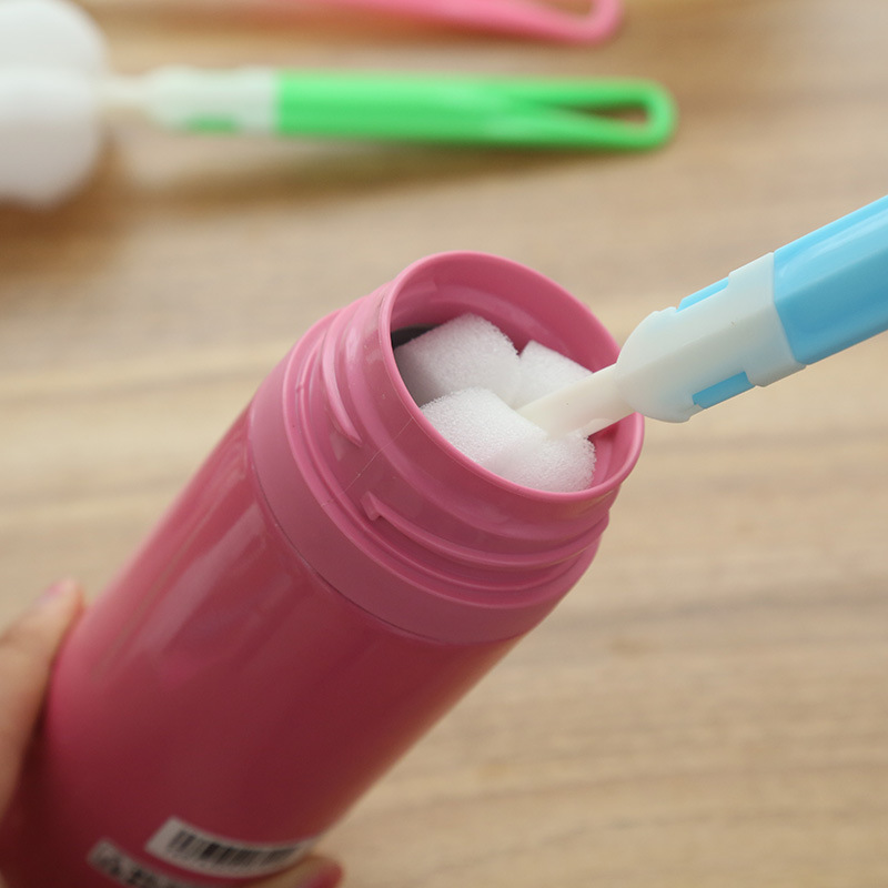 Household Sponge Long Handle Multifunctional Removable Baby Bottle Cleaning Brush