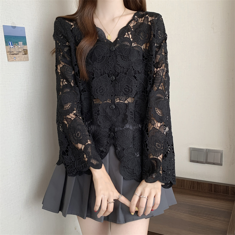 Lace Long Sleeve Top Women Elegant Embroidered Hollow Top 12 18652f28 bf3b 4e63 9747 bc1b4bd2fd8a