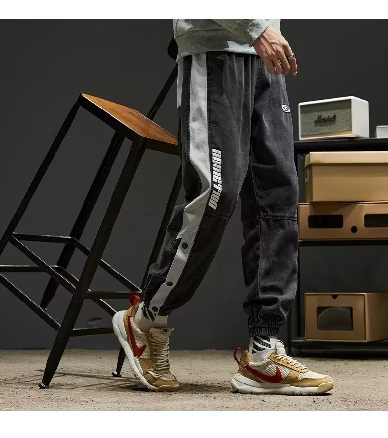 Men's Loose Fashion Color Contrast Overalls