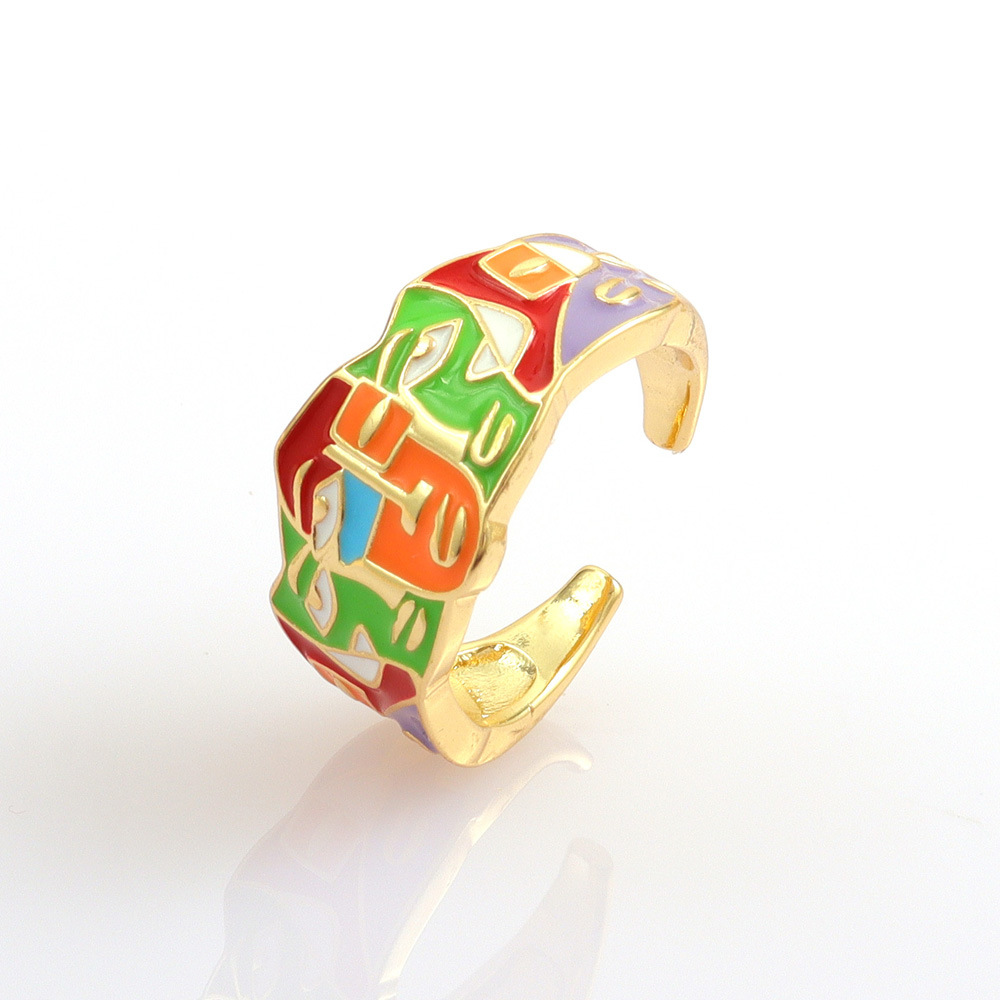 Copper Plated Real Gold Drop Oil Cartoon Character Bracelet