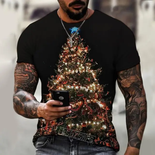 Fashion Christmas Short Sleeve Round Neck A5986 Xl - Shop at LoveMi