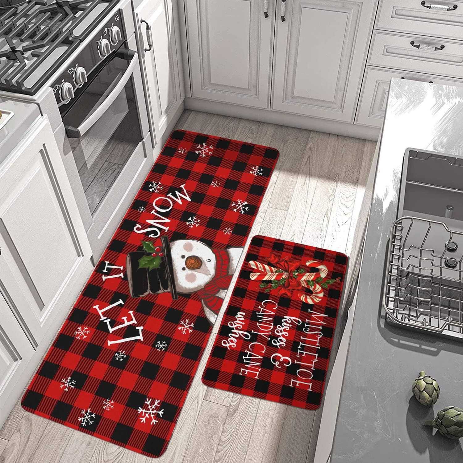 Title 10, Christmas Strip Kitchen Pad Household Wear-resi...