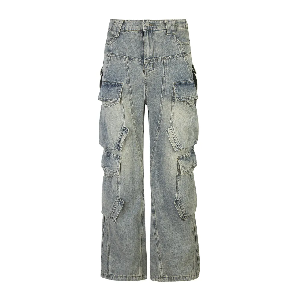 Stylish Multi-pocket Cargo Jeans Male