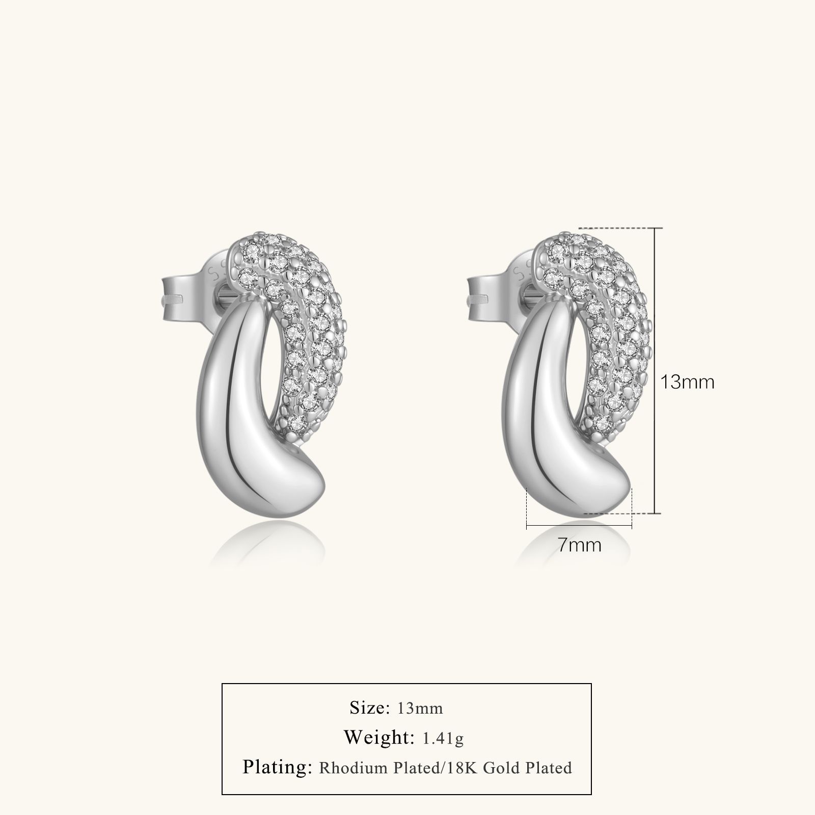 Zircon Twist Hoop Earrings