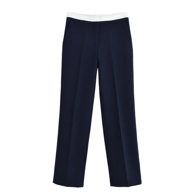 Contrast Color Trim Short Sleeve Jacket Trousers Suit Pants M - Shop at LoveMi