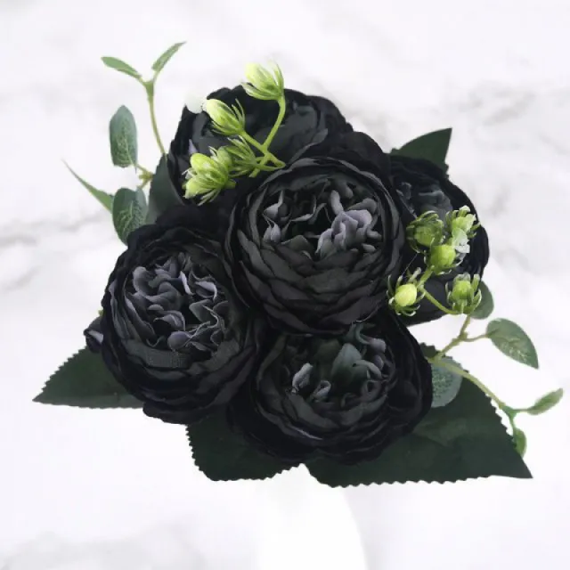 Artificial Feili Persian Peony Rose Bouquet Black - Shop at LoveMi
