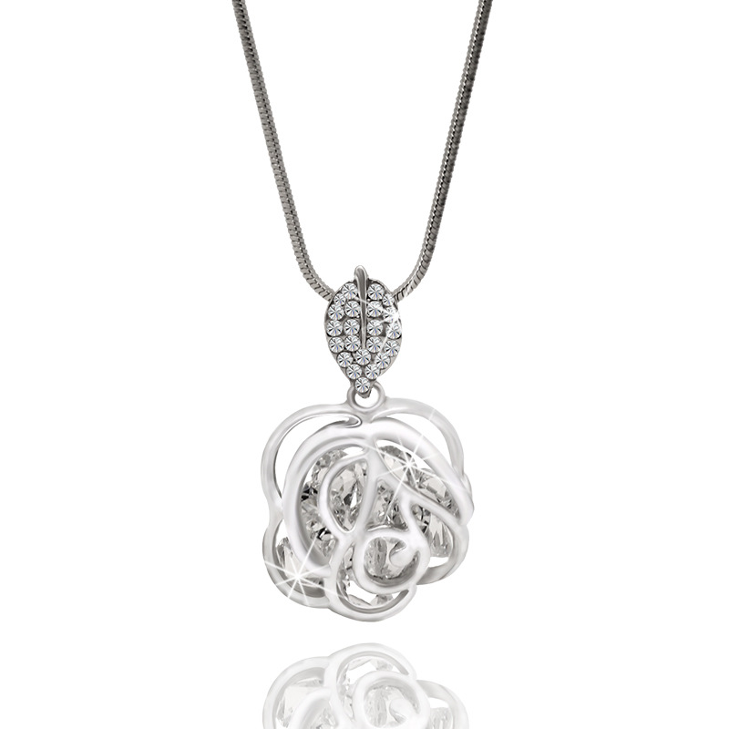 Rose Long Hollow Necklace For Women