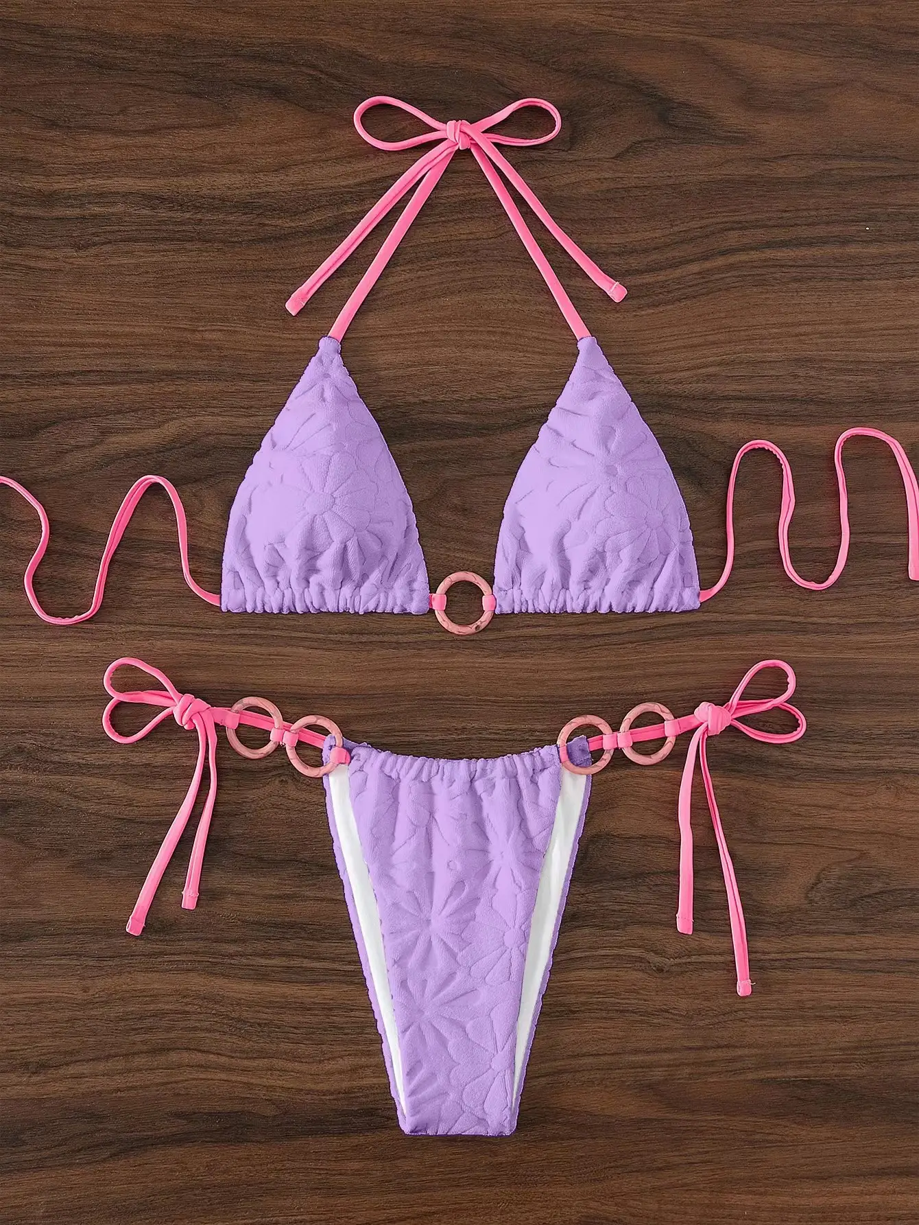 Halterneck With Suspenders Swimsuit Backless
