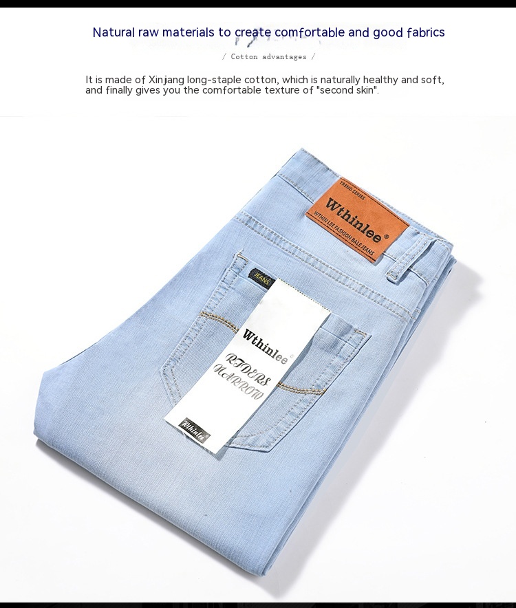 Men's Summer Jeans Men's Straight-leg Pants