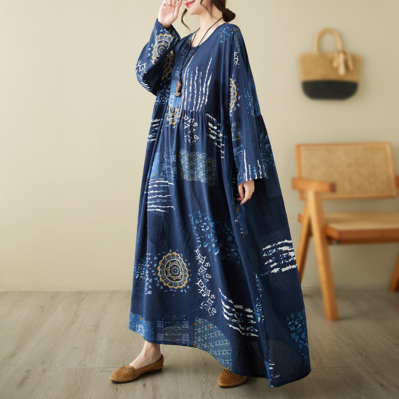 Retro Flab Hiding Long Robe Dress