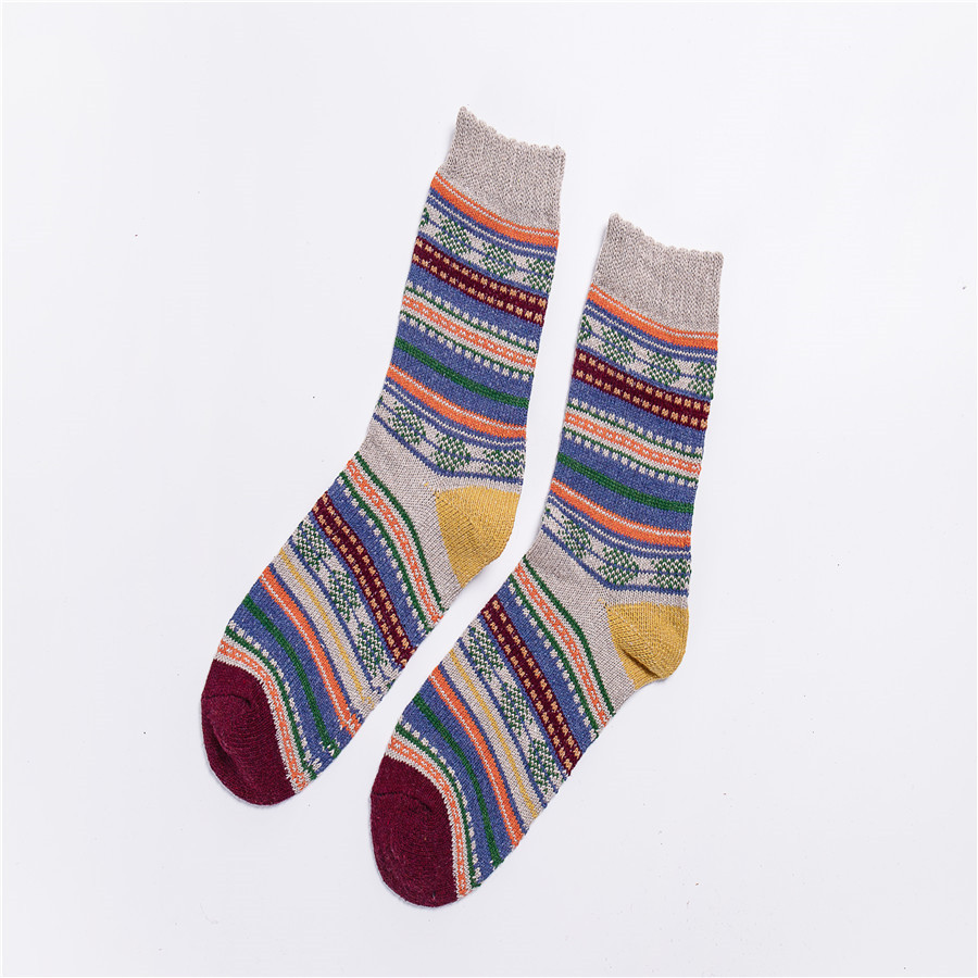 Title 18, Mens Stripe Thickened Mid-tube Wool Socks. War...