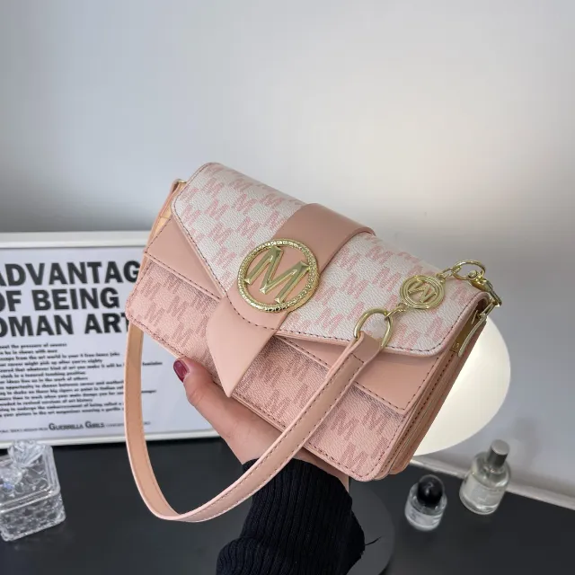 Niche Personality Printed Letter Shoulder Messenger Bag Pink - Shop at LoveMi